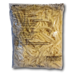 Apkeptos  bulvių lazdelės 1kg.